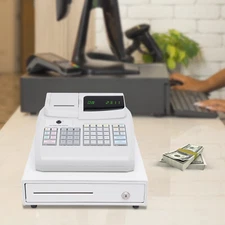 Electronic Cash Register Drawer Box w/ Key LED Display for Retail/Restaurant POS