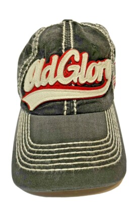 Kbethos Old Glory Mens Baseball Cap Black Red White Adjustable Cotton