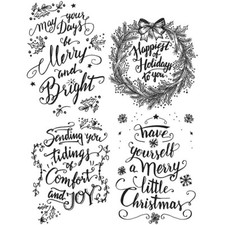 Tim Holtz Cling Rubber Stamps 7 inch x 8.5 inch DOODLE GREETINGS 1,  CMS285