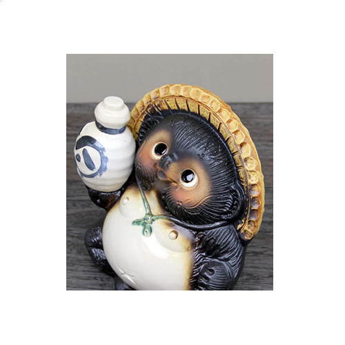Shigaraki Yaki Tanuki Japanischer Waschbär Hund Keramik Tokkuri Flasche Glück... - Bild 4 von 7