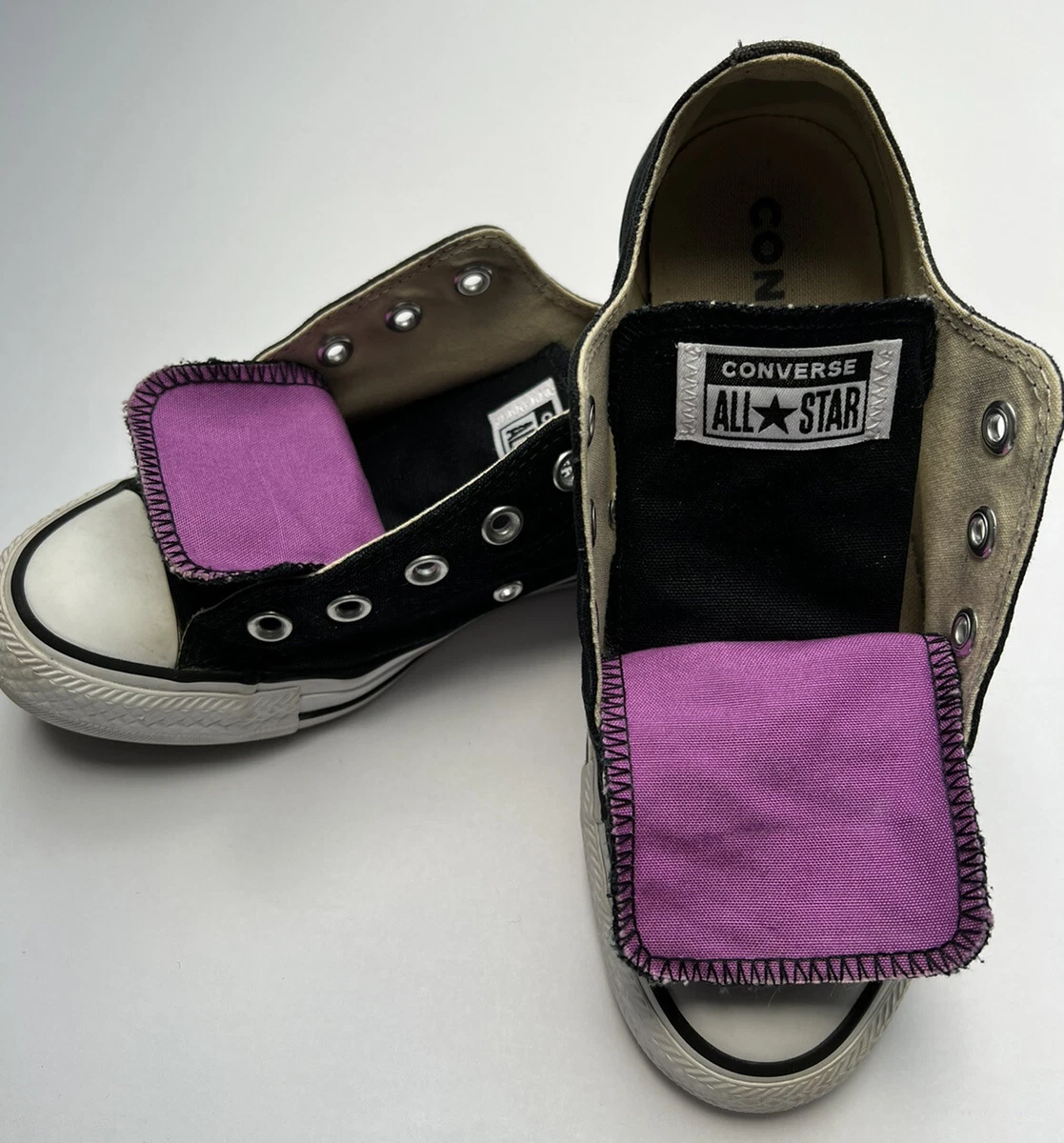 Converse black cheap and purple