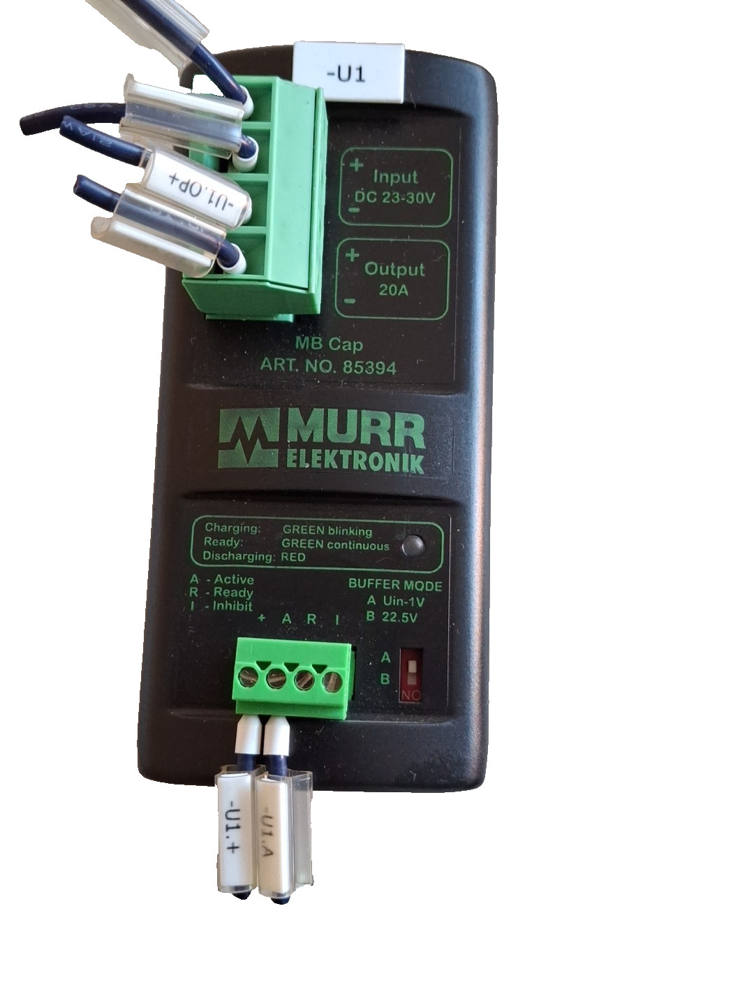Murr Elektronik 85394 DIN Rail Buffer Module 24VDC 20A