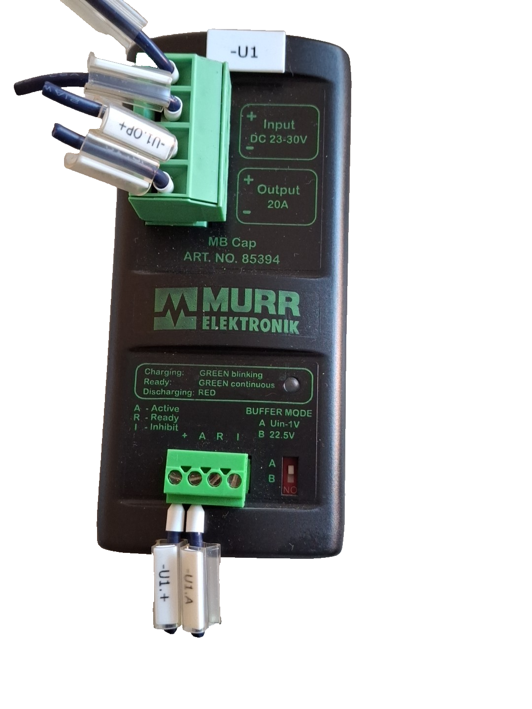 Murr Elektronik 85394 DIN Rail Buffer Module 24VDC 20A