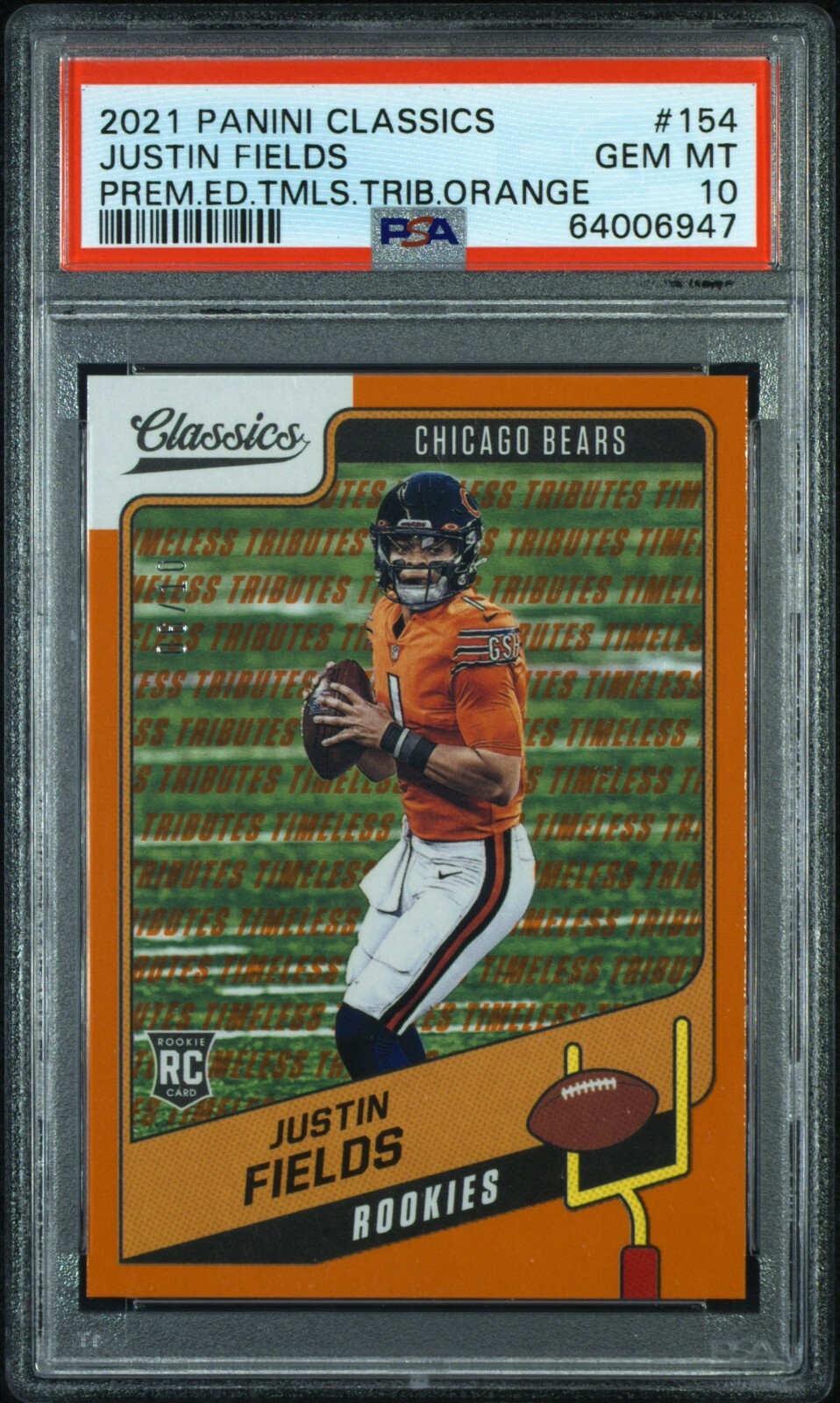 Justin Fields Panini Classics #154 Premium Edition Timeless Tributes Orange