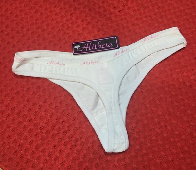 Womens Sexy Tanga Panties White 90% Cotton 10% Spandex Underwear, Sz: Small only