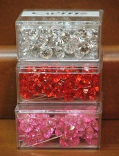 100Pcs Color Crystal Rhinestone Wedding Bouquet Cake Pins Jewels Pick Gem Bling