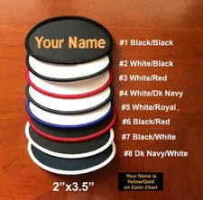 IRON-ON Custom Embroidered Name Patch Embroidery Name Tag Badge Oval  2"x3.5"