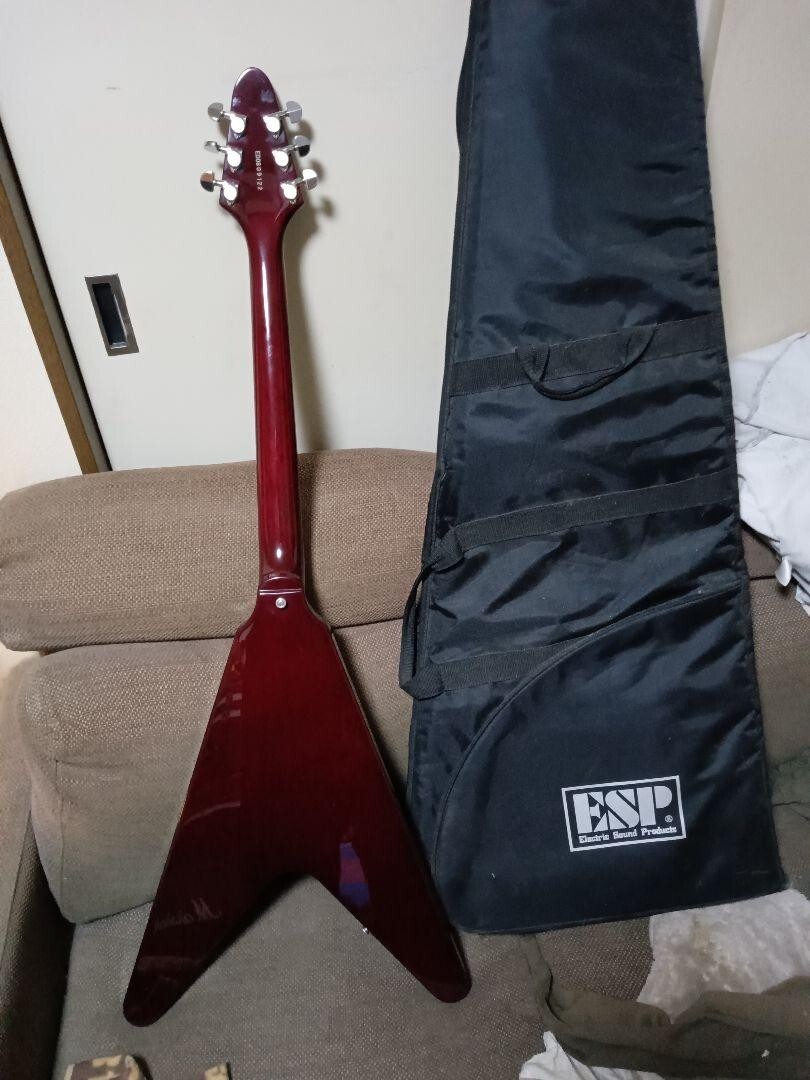 Edwards by ESP Flying V type Electric Guitar Cherry Used Edwards by ESP Flying V type Electric Guitar Cherry Used