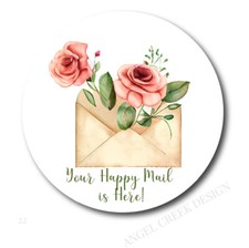 Happy Mail Favors Scrapbook Stickers Envelope Seals Happy Mail Envelope Labels