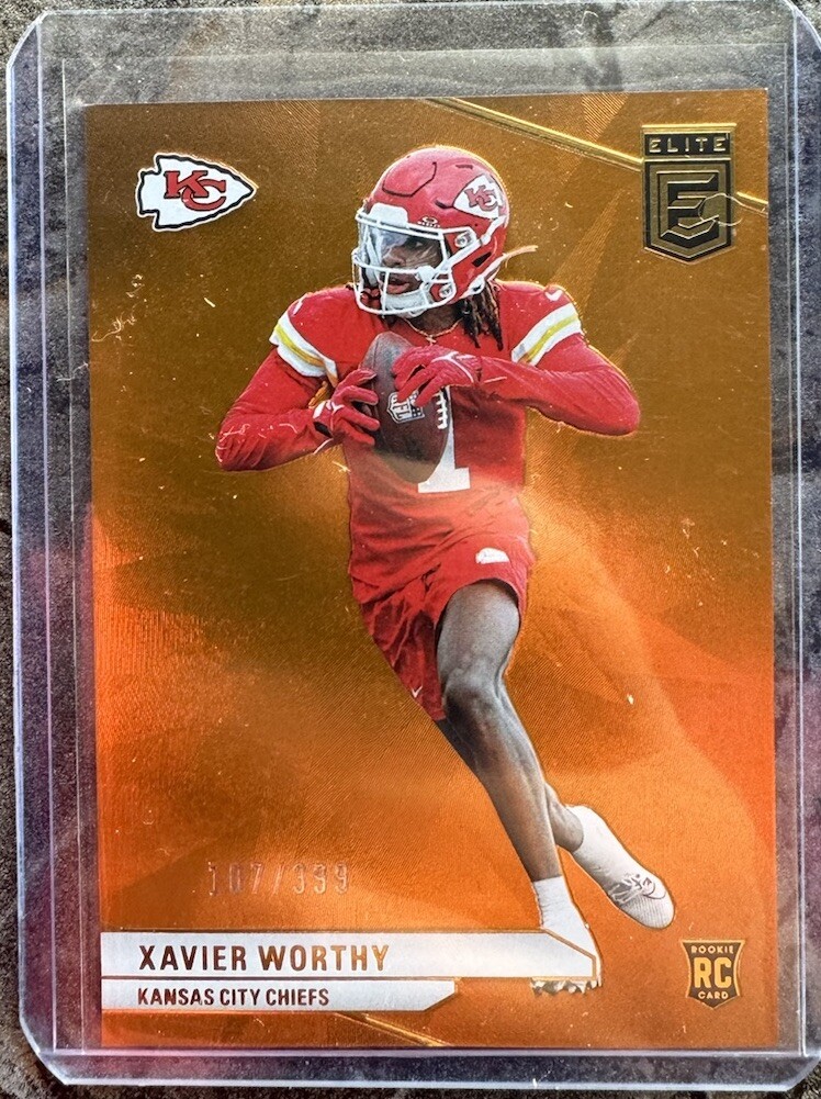 2024 Donruss Elite Xavier Worthy Rookie Card Orange Holo /399
