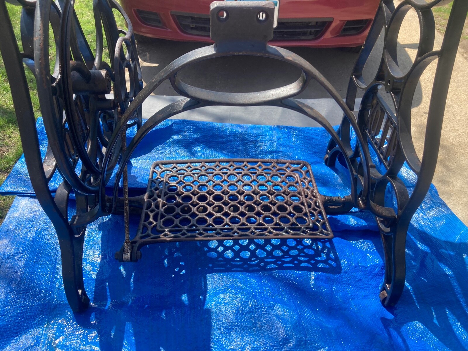 Vintage Antique Velox cast iron treadle sewing machine base very rare