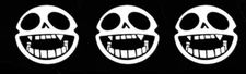 Gorillaz Hip-Hop Band - 3 Pack 3" -  White Gorillaz Skull Logo Decals