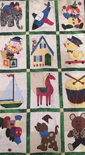 Cute Applique Patchwork Baby Quilt 48 X 30 Train Drum Nursery Crib