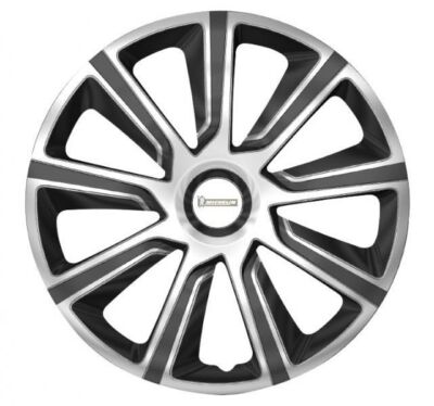 Accessorio Estetico Per Cerchi In Acciaio Copricerchi Universali Farad 16 Pollici - Bicolor Argento/Grigio Chiaro, Con Inserti Intercambiabili Set 4 Copricerchi Per Auto