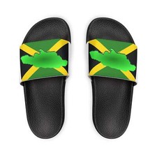 The Dai Light Collection Men's PU Slide Sandals - Jamaican Flag - 6-14 - Black o