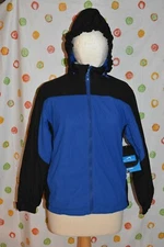 Polar Edge  Youth size Large Olympian blue black  zip front  car COAT Hooded NWT