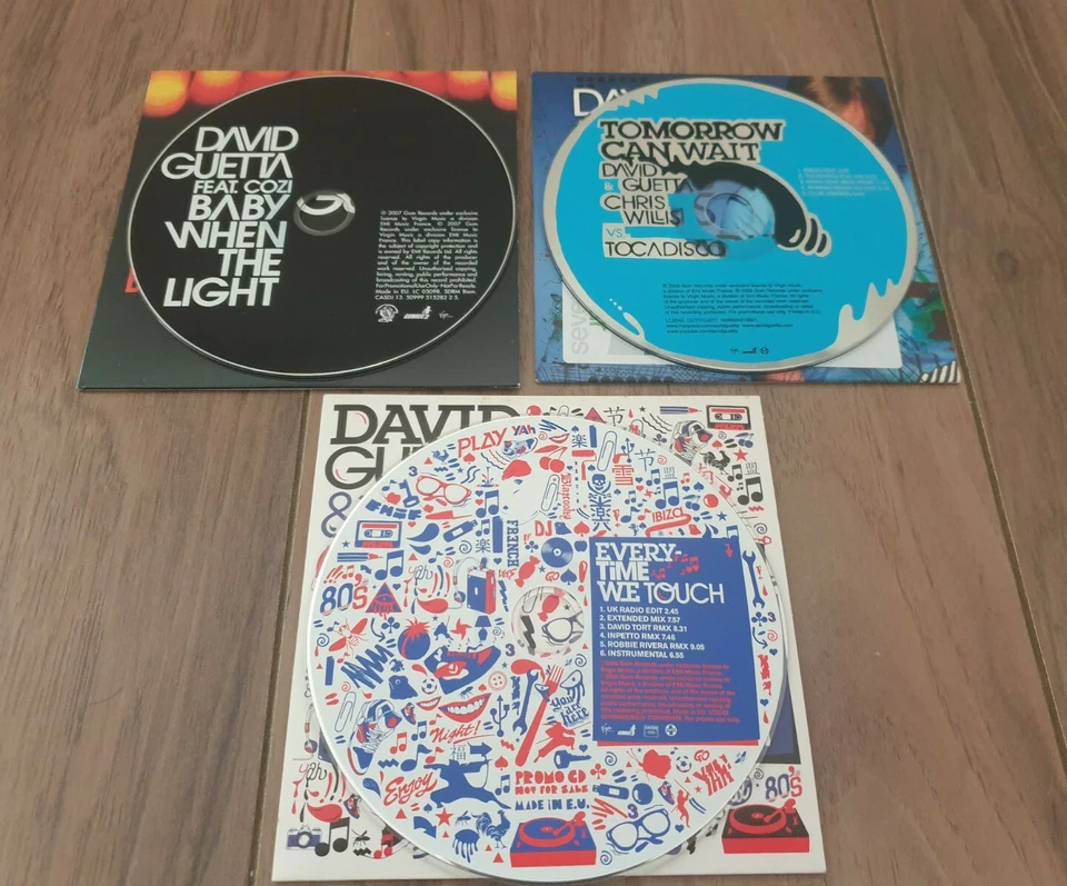 David Guetta - 3 x Rare Early Promo CD Singles - Tomorrow Can Wait/Baby When The - Image 4 of 4