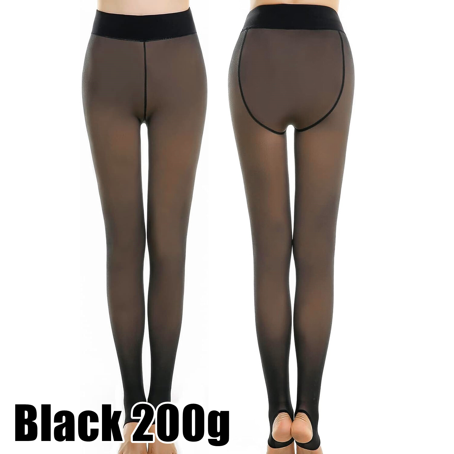 Women Thermal Plush Lined Fake Translucent Pantyhose Winter Warm Tights Stocking