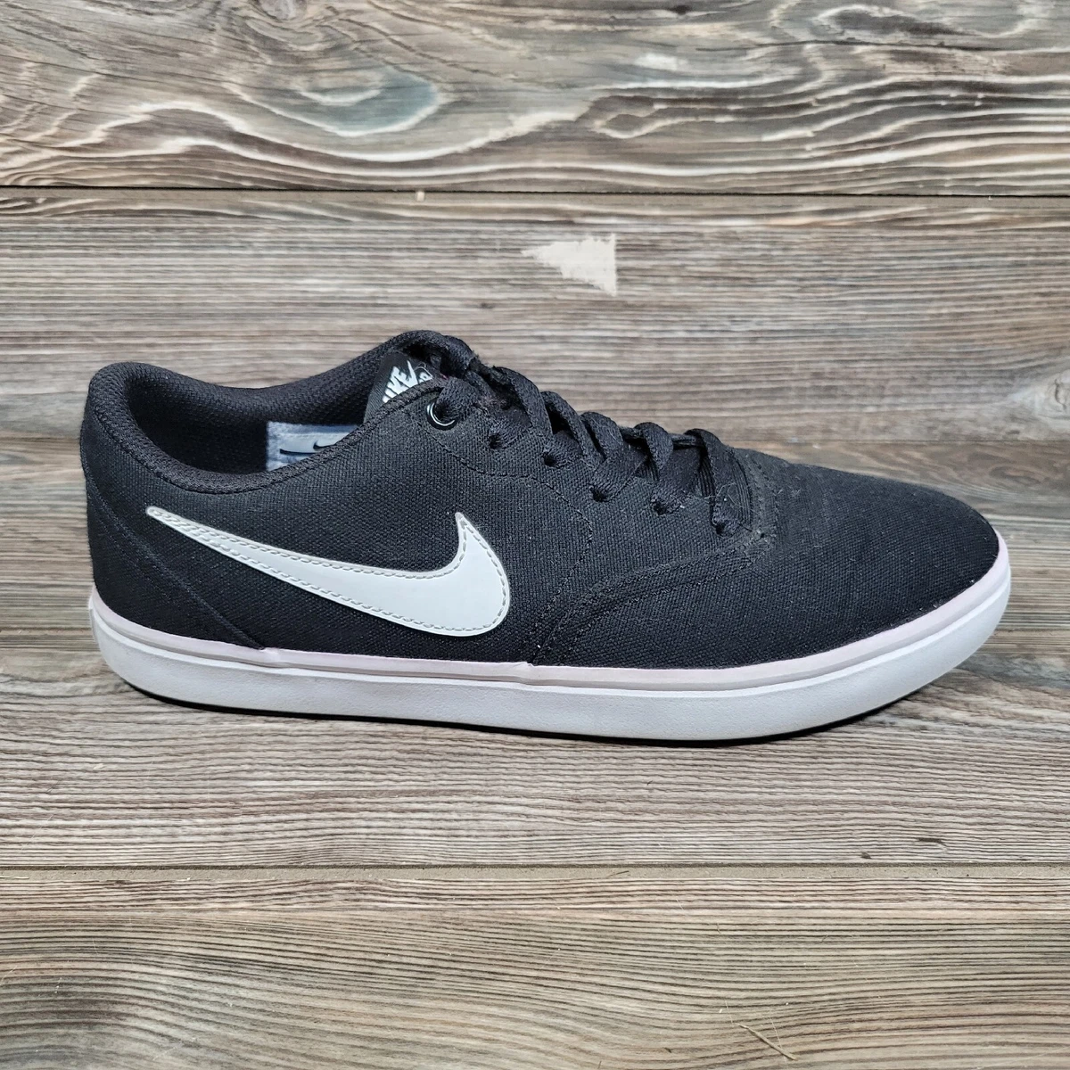 Nike SB Check Women s Size 8.5 Black Canvas Lace Up Sneakers Skateboard Shoes