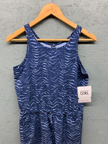 ATHLETA GIRL Play More Romper Animal Wavy Navy Size XXL/16 - Picture 2 of 11