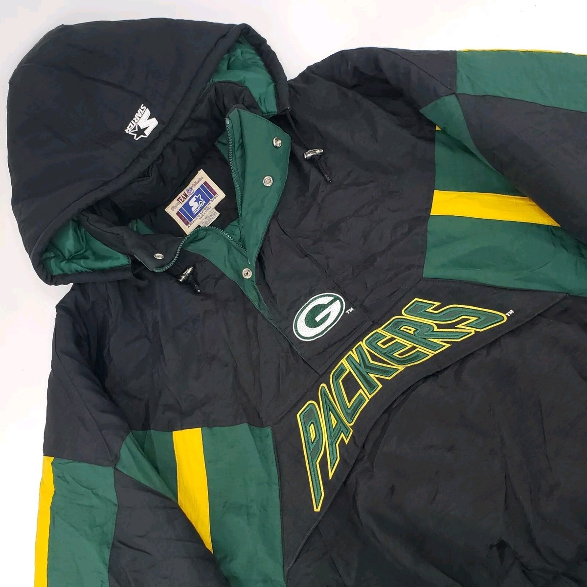 Vintage 90s Starter Green Bay Packers Jacket Pullover Puffer