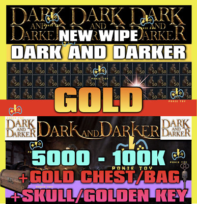 DARK AND DARKER GOLD COINS 5k 100K GOLD GOLD CHEST GOLD BAG SKULL KEY S L400 