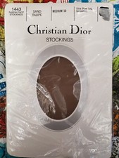 2 Pair Pk Christian Dior Thigh High Garter Stockings Medium SAND TAUPE