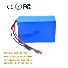 24V 8Ah 10Ah 12Ah 15Ah PVC Li ion Lithuim Electric Bicycle Battery Ebike Scooter