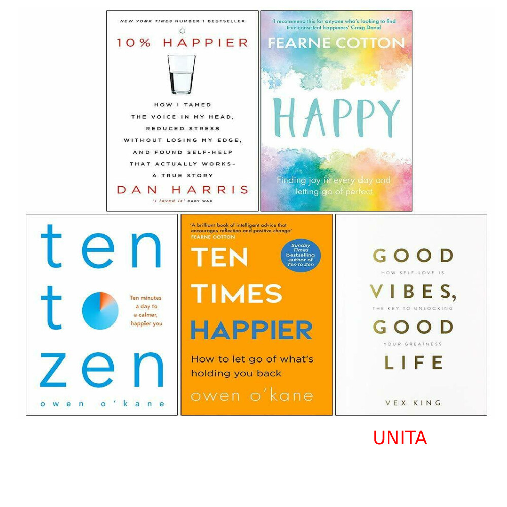 10% Happier, Happy, Ten To Zen, Ten Times, Good Vibes 5 Books Collection Set NEW