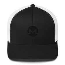 Subtle Monero Black Trucker Cap XMR Crypto Trader Gift Embroidery Hat