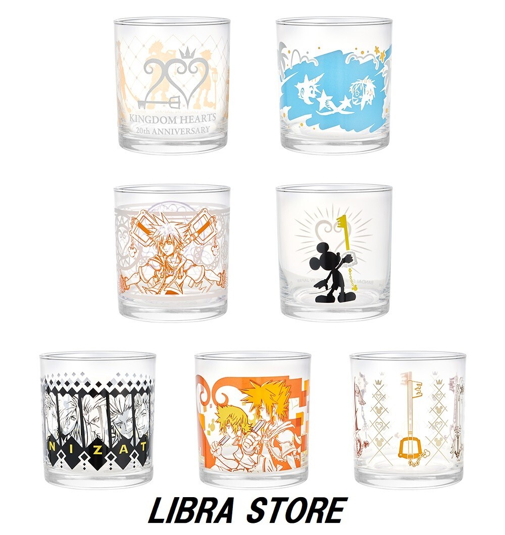 その他 KINGDOMHEARTS 20th Anniversary Glass Set RARE Kingdom Hearts 20th Anniversary Glass Complete Set of 7