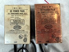 2 Vintage AURORA Model MOTORING Slot Car DC POWER PACK Transformer DC-1 DC-2 Set