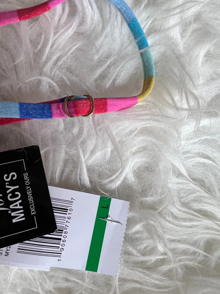 Conjunto de bikini California Waves para mujer y niño parte superior L inferior M rosa arco iris traje de baño Foto 3 de 4