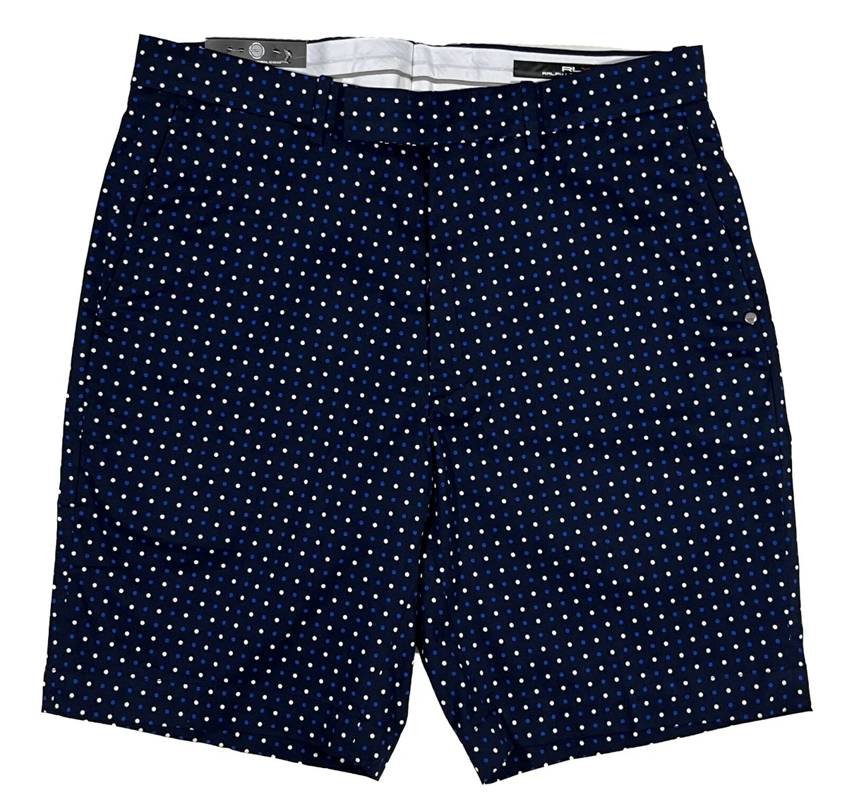 Men s RALPH LAUREN GOLF RLX Blue White Dots Circles Shorts 38 NWT