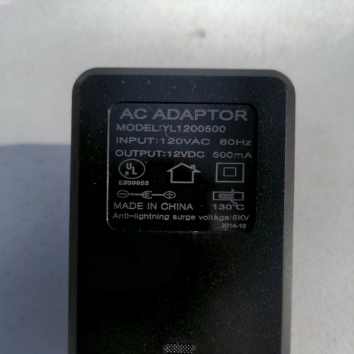 YingJiao YL1200500 Coaxial Cable Amplifier AC Power Adapter 120VAC