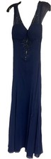 VINTAGE DAVE  JOHNNY DRESS BLUE SIZE 5/6 SLEEVELESS ELEGANT FORMAL LONG GOWN