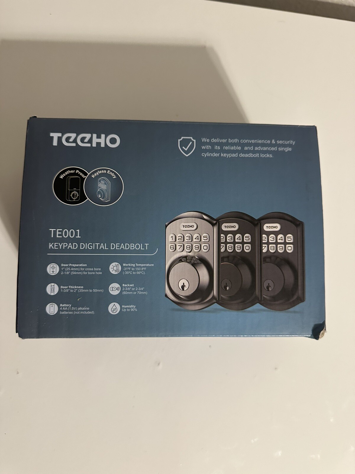 Teeho TE001 KeyPad Digital DeadBolt Key Pad Lock Satin Nickel