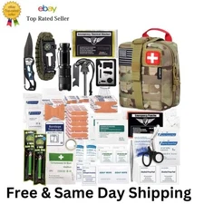 EVERLIT 250pc Survival First Aid Kit IFAK EMT Molle Trauma Bag Camo Tactical