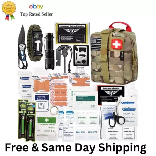 EVERLIT 250 Pieces Survival First Aid Kit IFAK Molle System Compatible Outdoor