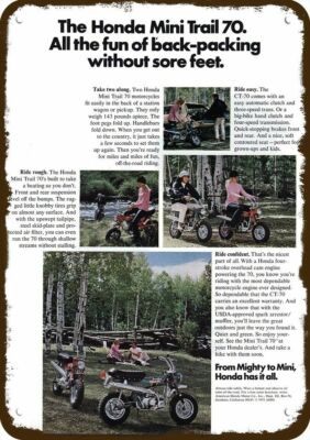 1971 HONDA MINI TRAIL 70 CT-70 MINI BIKE MOTORCYCLE DECOR