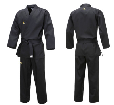 Adidas ADI-OPEN Dobok Men's Champion Uniform Black Taekwondo Hapkido Karate TKD