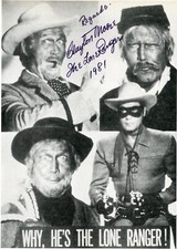 Clayton Moore - Signed B&W Paperstock Photograph