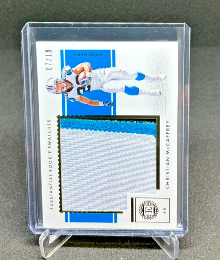 Christian McCaffrey Panini Encased Substantial Rookie Swatches #34 Gold