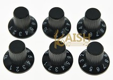 6x Guitar AMP Amplifier Skirted Knobs Black w/ Black Top for Fender