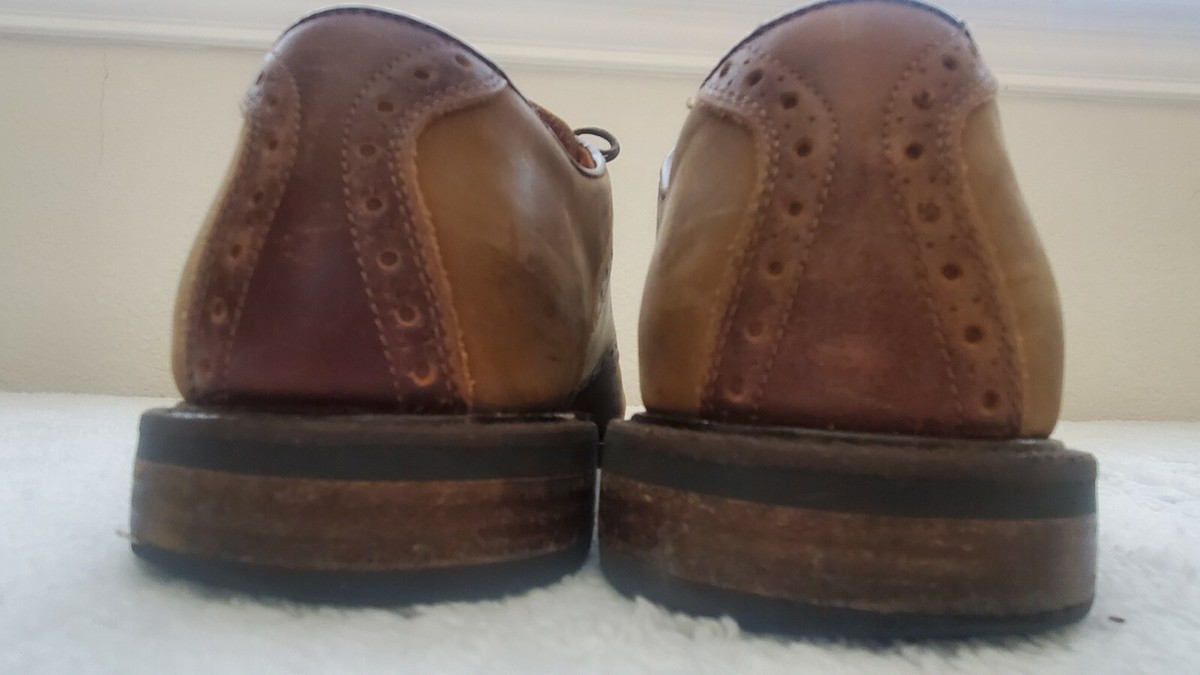 JOHNSTON & MURPHY Conard Saddle Oxford Shoes Brown Leather 