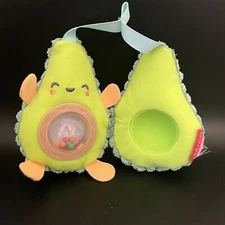 Skip Hop Green AVOCADO Hanging Rattle 5" Plush Stuffed Baby Stroller Toy 2017