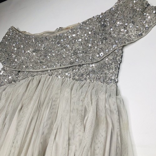 Maya Maternity ASOS Maternity Gown Maxi Off The Shoulder Silver Sequin & Tulle - Picture 2 of 12