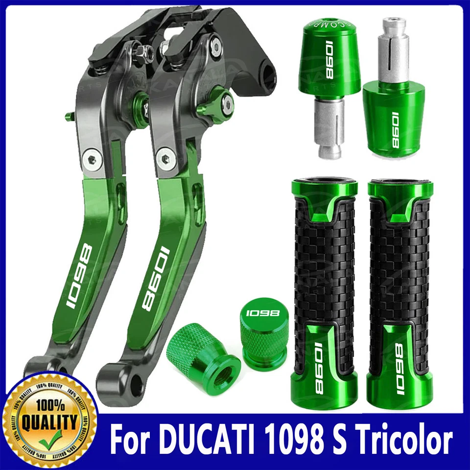 For DUCATI 1098 S Tricolor Brake Clutch Levers Handle Handle Grip End Cover Sets - Imagem 3 de 4
