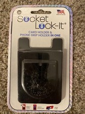 NEW Socket Lock-It Adhesive Card Holder  Phone Grip Holder in One