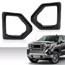 Fog Light Outer Bezel Cover Black Set For GMC Sierra 1500 Denali 2019-2022